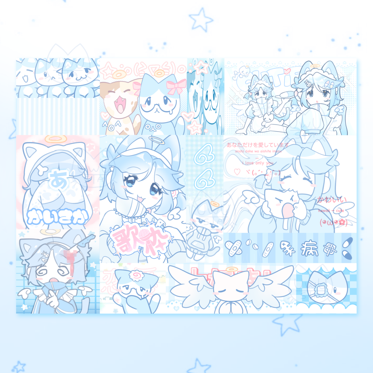 Стикерпак 'Увуста и котики' с вырезкой А6