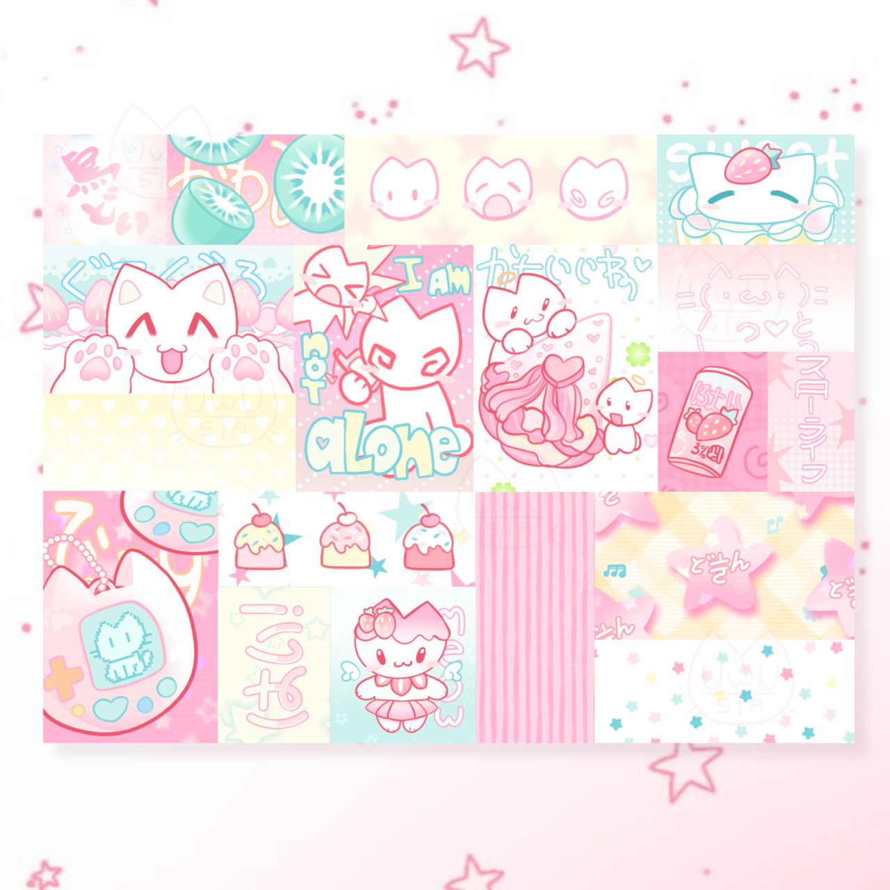 Стикерпак 'Сладкие котики' с вырезкой А6