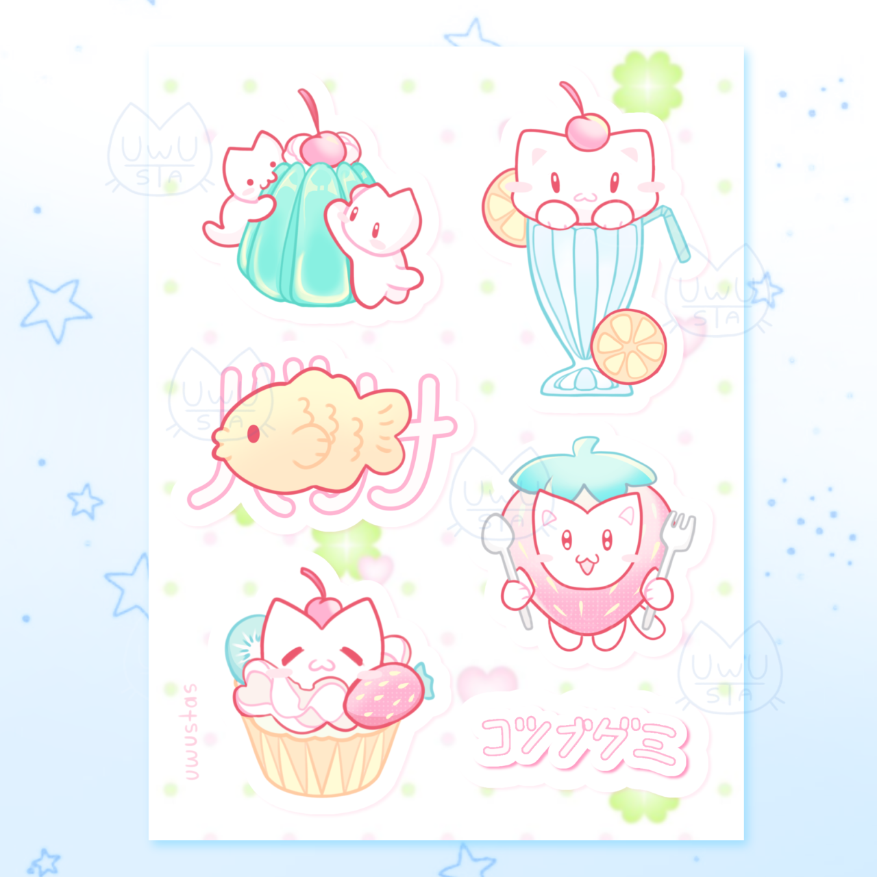 Стикерпак 'Мини сладкие котики' с вырезкой А7