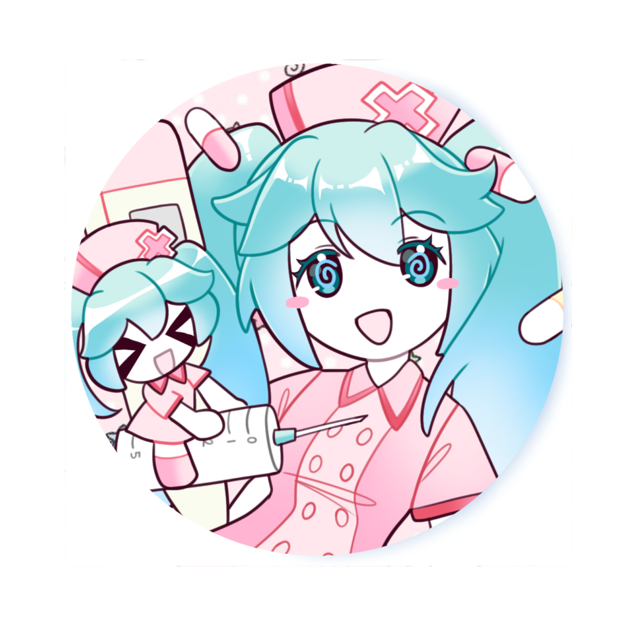 Значок 37мм 'Мику медсестра'