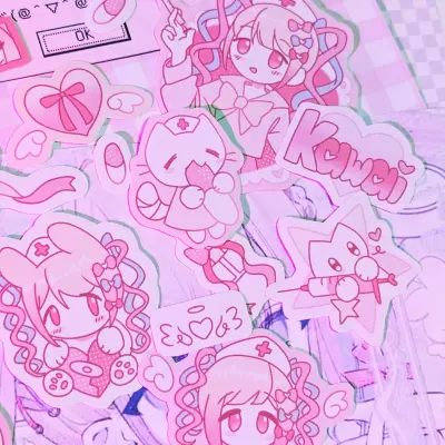 Набор стикеров "Розовый"