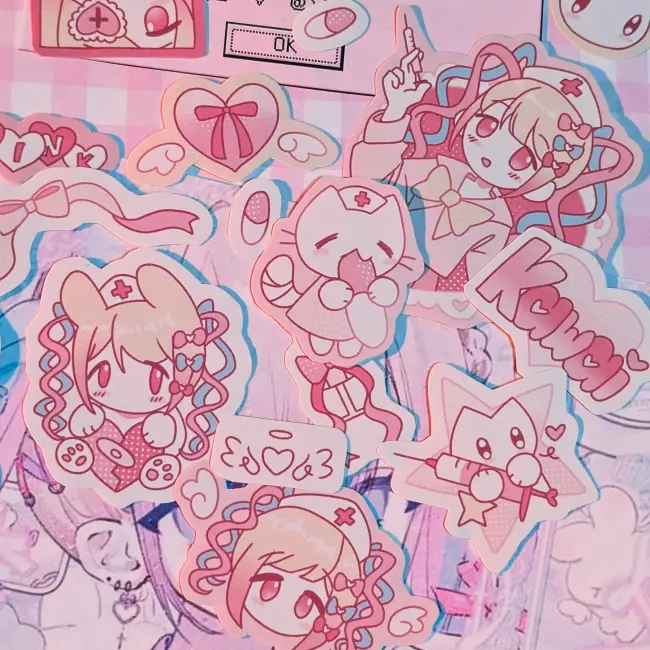 Набор стикеров "Розовый"