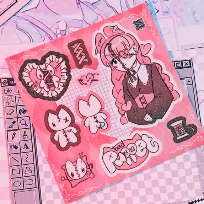 Стикерпак "Розовая кукла" с голо