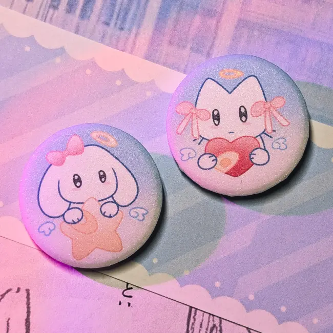 Гача парные значки с котиками голо