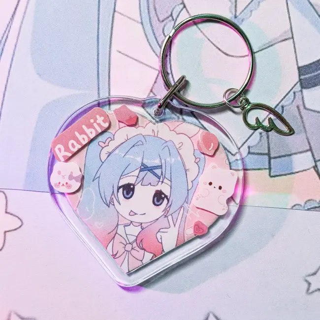 Гача брелок-сердечко Мику с подвеской