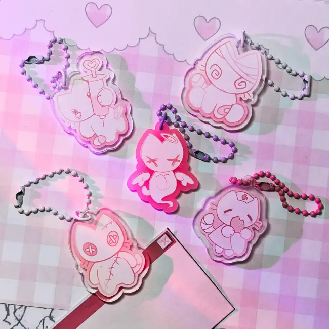 Гача брелок "Больные котики"