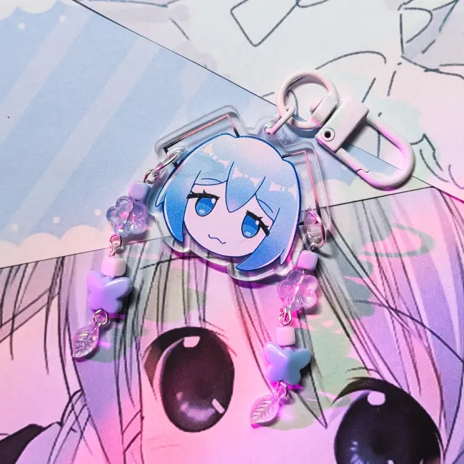 Брелок "Мику" с бусинами