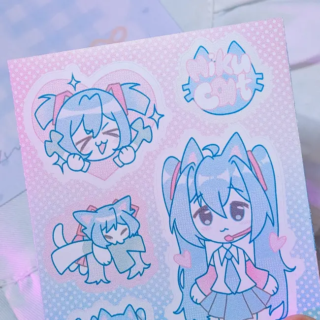 Стикерпак "Мику котик" с вырезкой