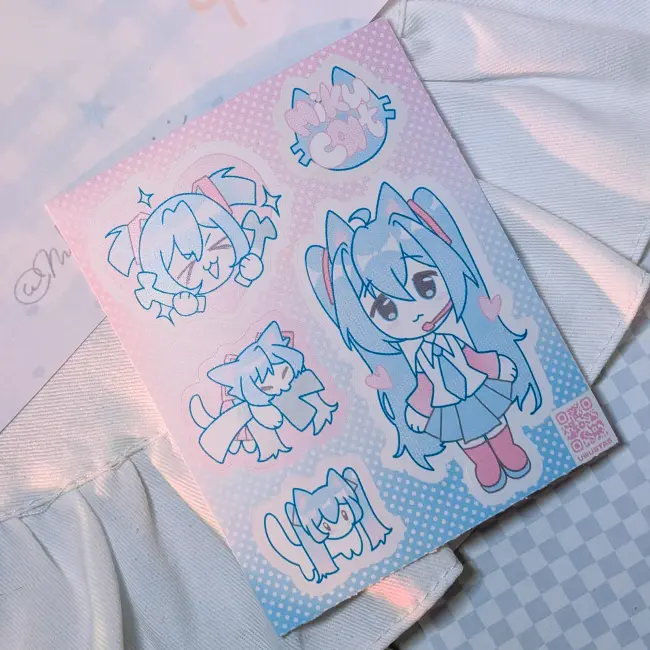 Стикерпак "Мику котик" с вырезкой