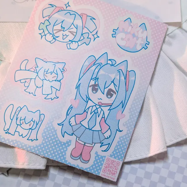 Стикерпак "Мику котик" с вырезкой